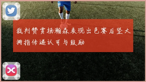 裁判赞赏杨瀚森表现出色赛后竖大拇指传递认可与鼓励